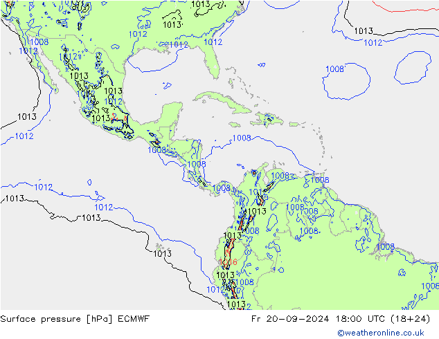 Surface pressure ECMWF Fr 20.09.2024 18 UTC