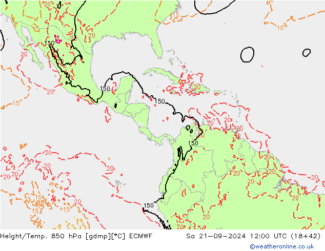 Z500/Rain (+SLP)/Z850 ECMWF сб 21.09.2024 12 UTC