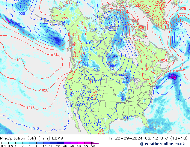 Z500/Regen(+SLP)/Z850 ECMWF vr 20.09.2024 12 UTC