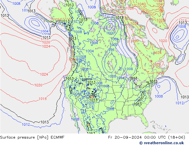 Bodendruck ECMWF Fr 20.09.2024 00 UTC