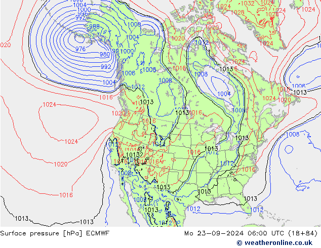 Bodendruck ECMWF Mo 23.09.2024 06 UTC