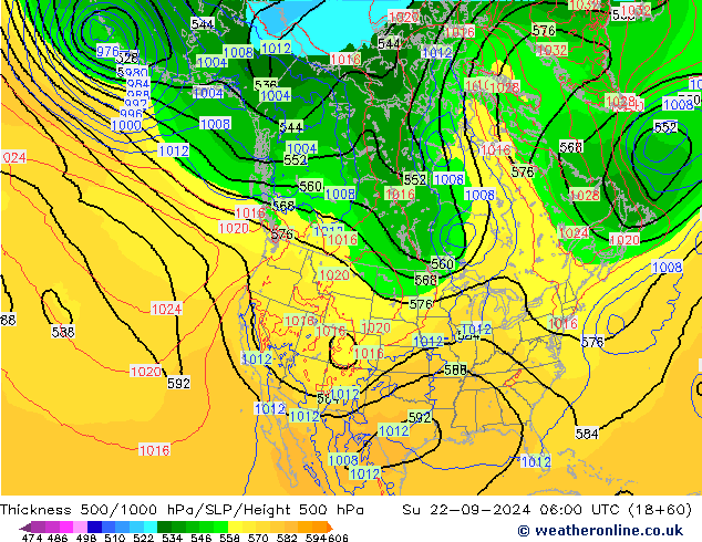 Schichtdicke 500-1000 hPa ECMWF So 22.09.2024 06 UTC