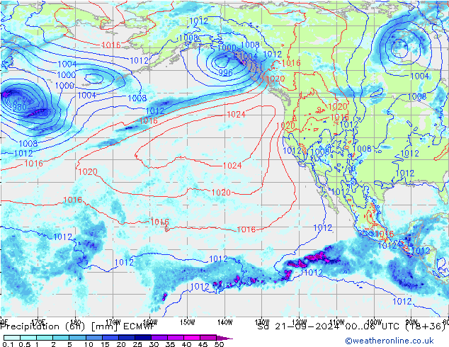 Z500/Rain (+SLP)/Z850 ECMWF sab 21.09.2024 06 UTC