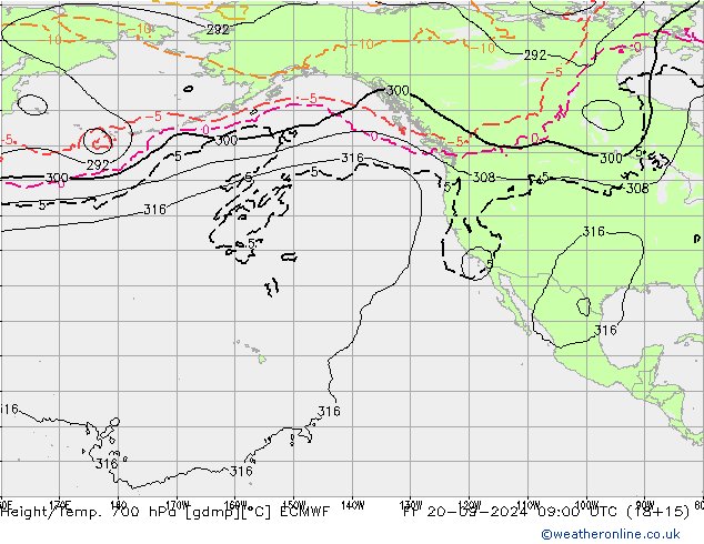 Height/Temp. 700 hPa ECMWF Fr 20.09.2024 09 UTC