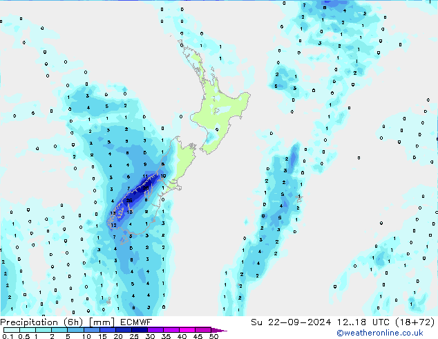 Z500/Rain (+SLP)/Z850 ECMWF dim 22.09.2024 18 UTC