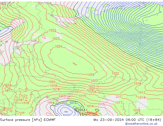 Yer basıncı ECMWF Pzt 23.09.2024 06 UTC