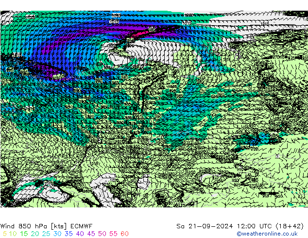 Wind 850 hPa ECMWF Sa 21.09.2024 12 UTC