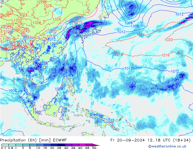 Z500/Yağmur (+YB)/Z850 ECMWF Cu 20.09.2024 18 UTC