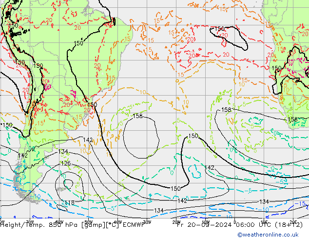 Z500/Rain (+SLP)/Z850 ECMWF ven 20.09.2024 06 UTC