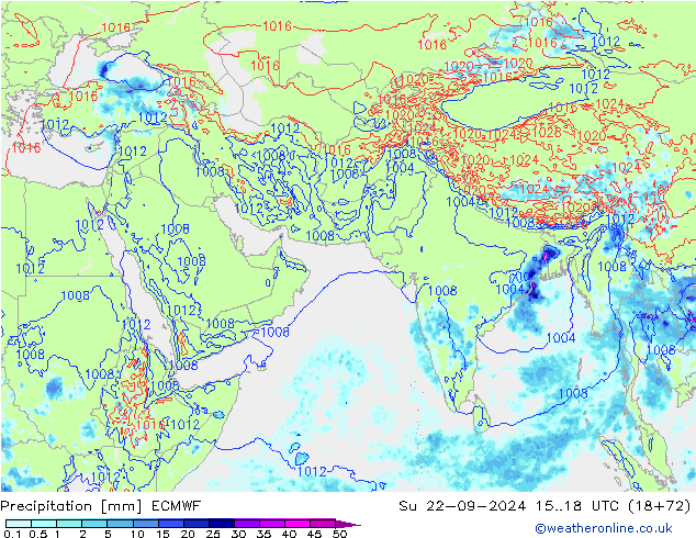 Yağış ECMWF Paz 22.09.2024 18 UTC