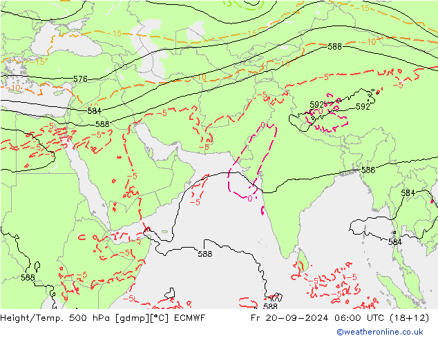 Géop./Temp. 500 hPa ECMWF ven 20.09.2024 06 UTC