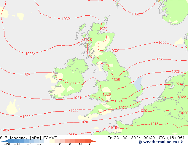 SLP tendency ECMWF Fr 20.09.2024 00 UTC