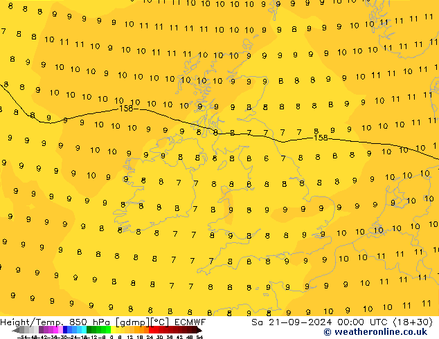 Z500/Rain (+SLP)/Z850 ECMWF sab 21.09.2024 00 UTC