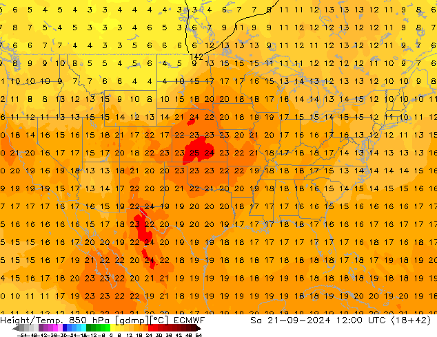 Z500/Rain (+SLP)/Z850 ECMWF sab 21.09.2024 12 UTC