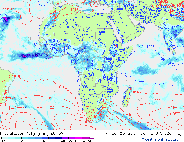 Z500/Rain (+SLP)/Z850 ECMWF Fr 20.09.2024 12 UTC