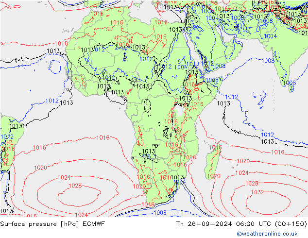 Yer basıncı ECMWF Per 26.09.2024 06 UTC