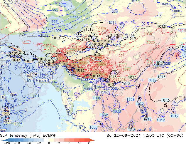 Y. Basıncı eğilimi ECMWF Paz 22.09.2024 12 UTC