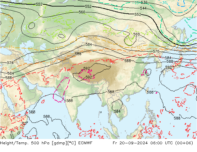 Z500/Rain (+SLP)/Z850 ECMWF Pá 20.09.2024 06 UTC