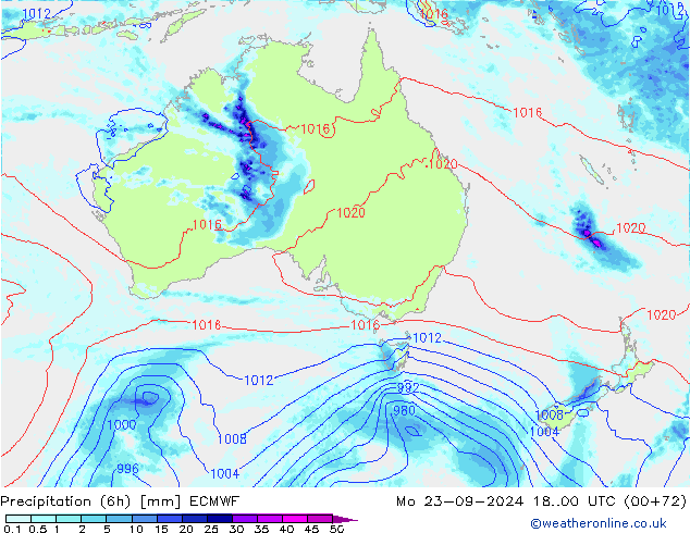 Z500/Rain (+SLP)/Z850 ECMWF Mo 23.09.2024 00 UTC