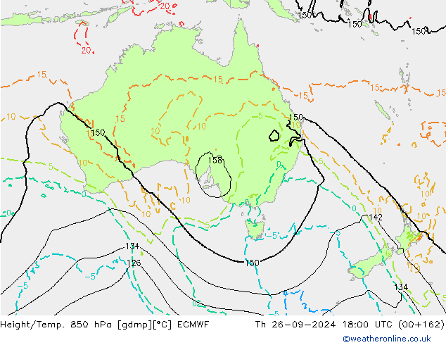 Z500/Rain (+SLP)/Z850 ECMWF jue 26.09.2024 18 UTC