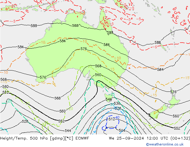 Z500/Regen(+SLP)/Z850 ECMWF wo 25.09.2024 12 UTC