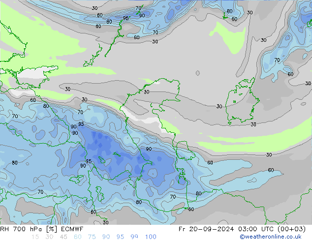 RH 700 hPa ECMWF pt. 20.09.2024 03 UTC