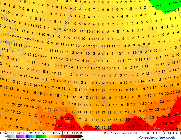 Z500/Rain (+SLP)/Z850 ECMWF We 25.09.2024 12 UTC