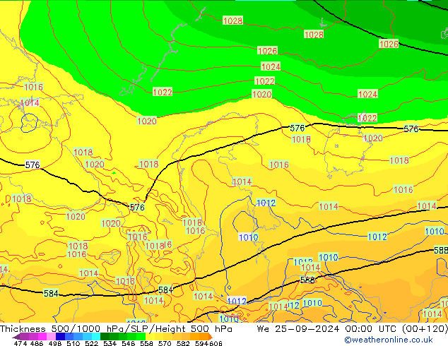 Thck 500-1000hPa ECMWF śro. 25.09.2024 00 UTC