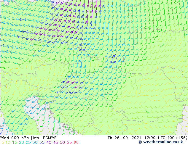 Wind 900 hPa ECMWF Th 26.09.2024 12 UTC