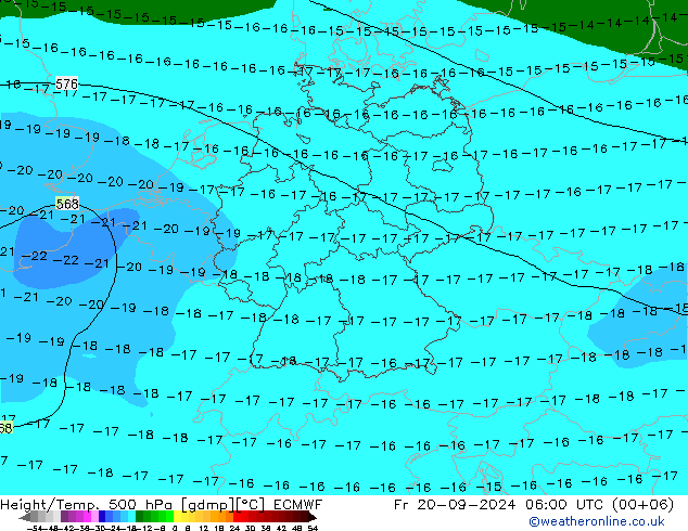 Z500/Rain (+SLP)/Z850 ECMWF Fr 20.09.2024 06 UTC