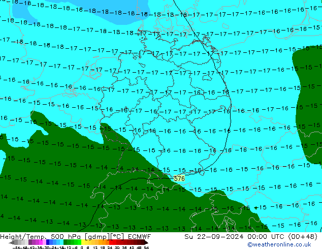 Z500/Rain (+SLP)/Z850 ECMWF  22.09.2024 00 UTC