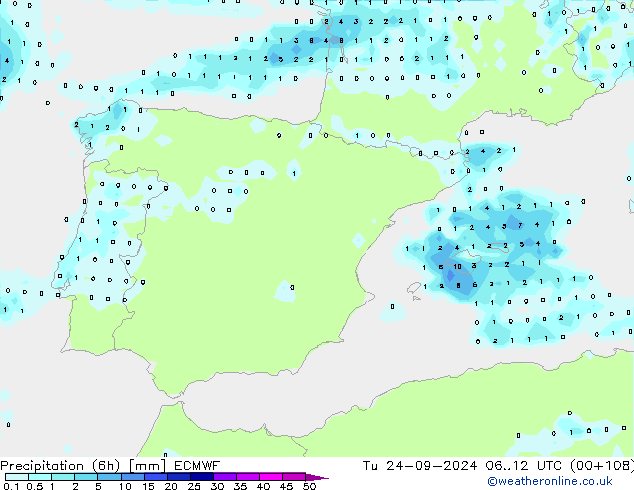 Z500/Yağmur (+YB)/Z850 ECMWF Sa 24.09.2024 12 UTC