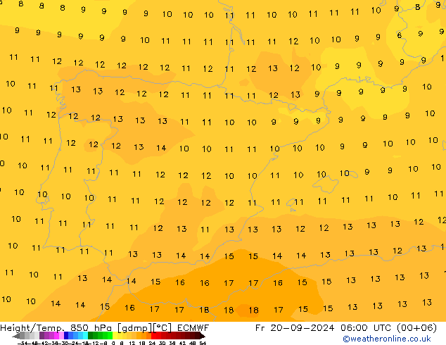 Z500/Rain (+SLP)/Z850 ECMWF ven 20.09.2024 06 UTC