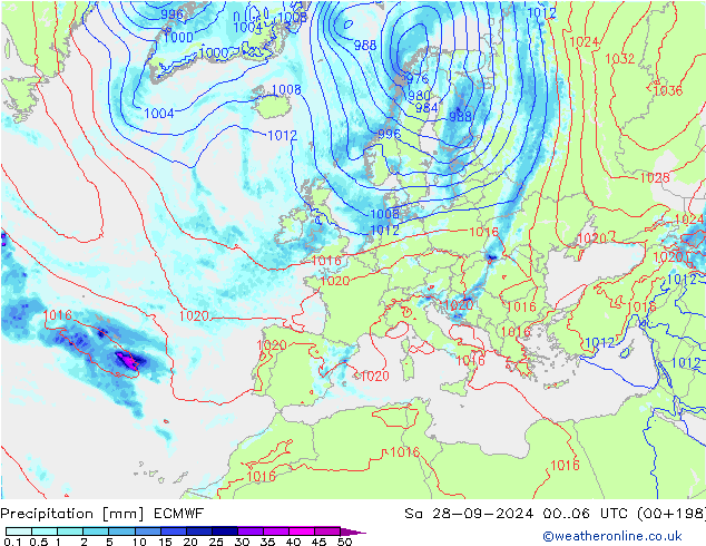 Neerslag ECMWF za 28.09.2024 06 UTC