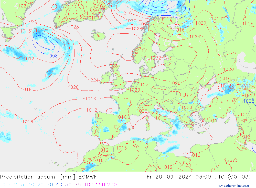 Precipitation accum. ECMWF Fr 20.09.2024 03 UTC