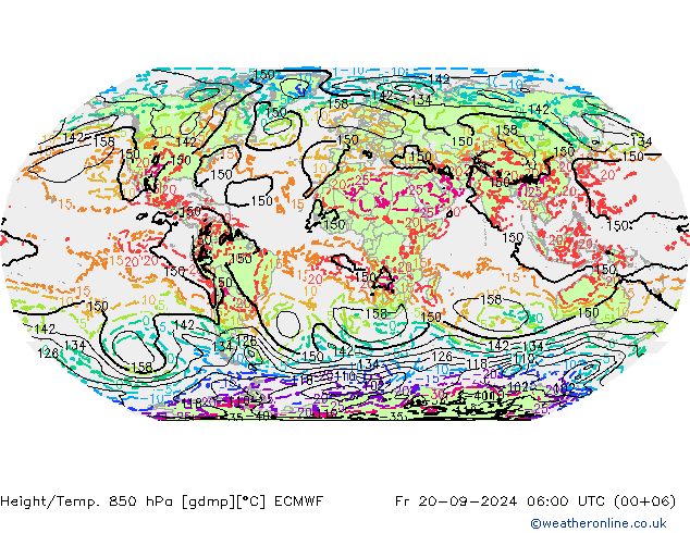 Height/Temp. 850 hPa ECMWF Fr 20.09.2024 06 UTC