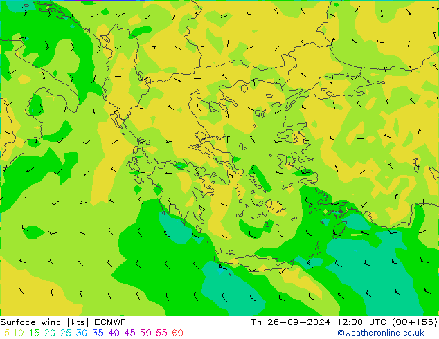 Surface wind ECMWF Th 26.09.2024 12 UTC