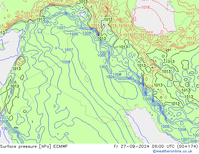 Surface pressure ECMWF Fr 27.09.2024 06 UTC