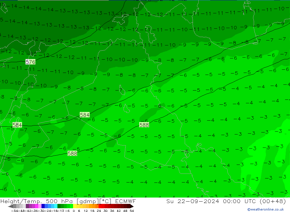 Z500/Regen(+SLP)/Z850 ECMWF zo 22.09.2024 00 UTC