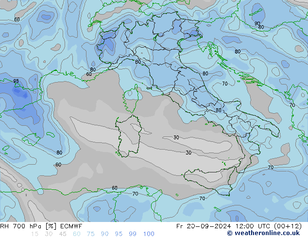 700 hPa Nispi Nem ECMWF Cu 20.09.2024 12 UTC