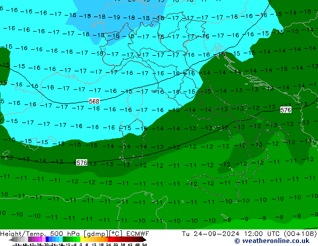 Z500/Rain (+SLP)/Z850 ECMWF Ter 24.09.2024 12 UTC