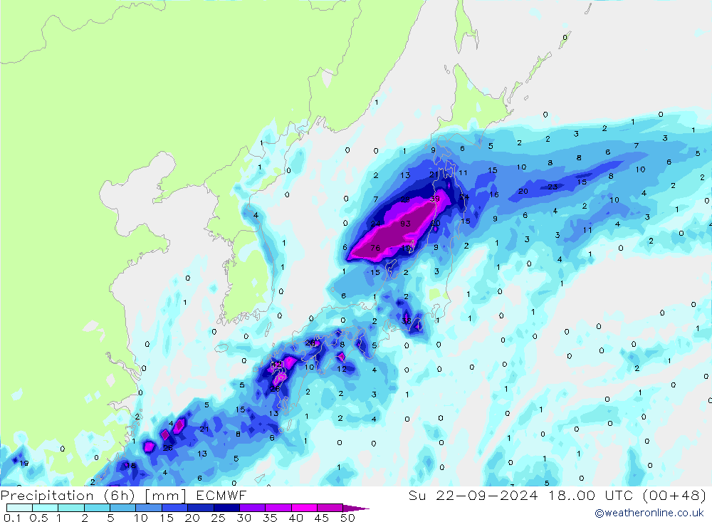 Z500/Rain (+SLP)/Z850 ECMWF Su 22.09.2024 00 UTC