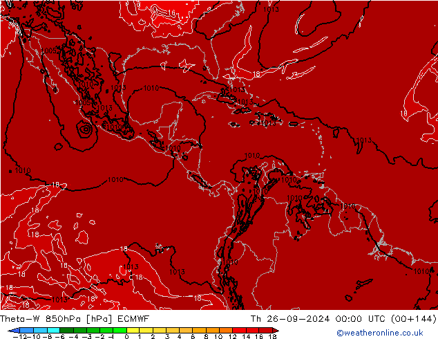 Theta-W 850hPa ECMWF Th 26.09.2024 00 UTC