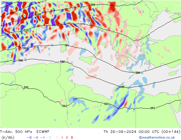 T-Adv. 500 hPa ECMWF Th 26.09.2024 00 UTC