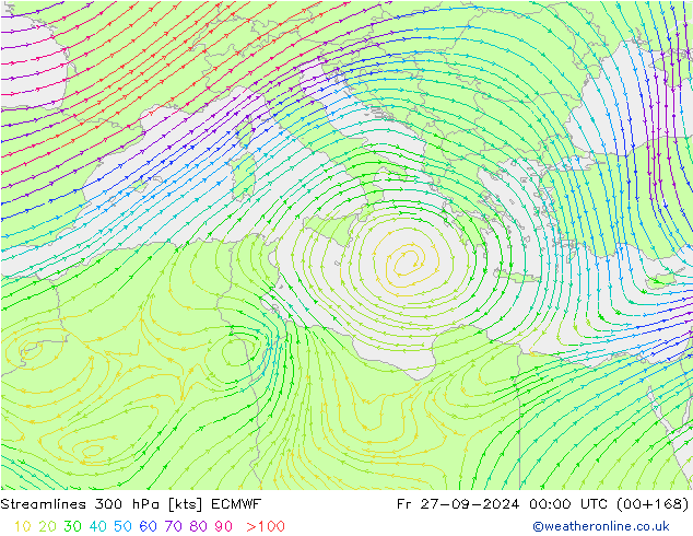  300 hPa ECMWF  27.09.2024 00 UTC