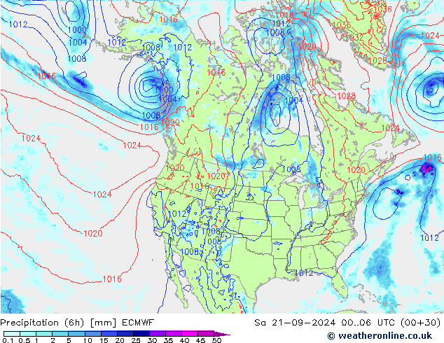 Z500/Rain (+SLP)/Z850 ECMWF  21.09.2024 06 UTC