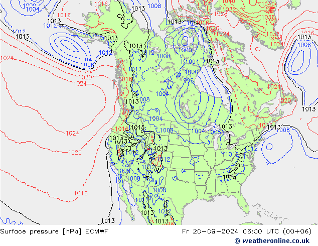 Bodendruck ECMWF Fr 20.09.2024 06 UTC