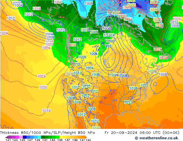 Thck 850-1000 гПа ECMWF пт 20.09.2024 06 UTC