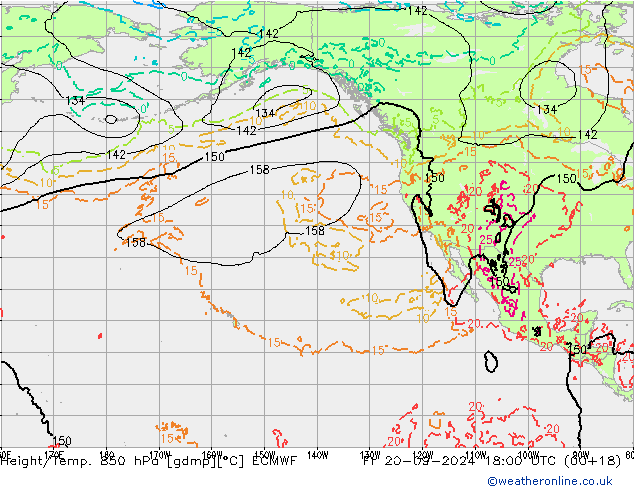 Z500/Rain (+SLP)/Z850 ECMWF Fr 20.09.2024 18 UTC