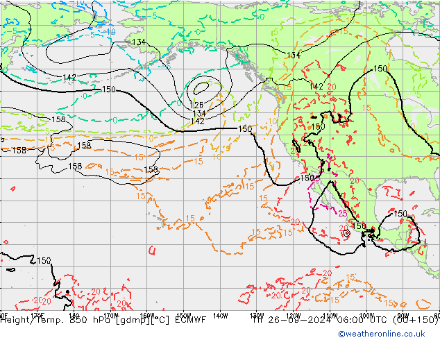 Z500/Rain (+SLP)/Z850 ECMWF  26.09.2024 06 UTC